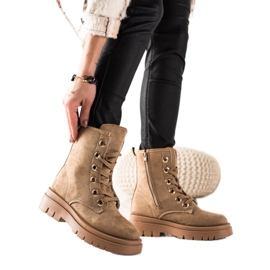 TRENDI Brun ruskindsfangere beige