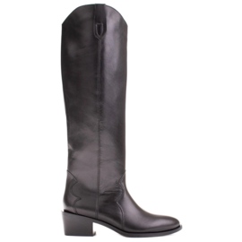 Marco Shoes Iolanda cowboystøvler med dekorative syninger sort