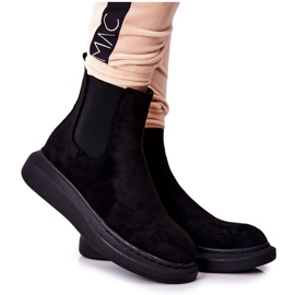 PS1 Suede Booties Jodhpur-støvler på Black Marissa-platformen sort