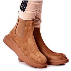 PS1 Suede Booties Jodhpur-støvler på Beige Marissa-platformen brun
