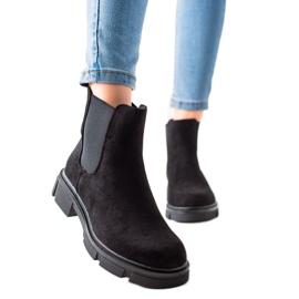 Ideal Shoes Suede Chelsea støvler sort