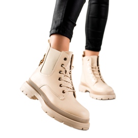 Bestelle Stilfulde beige støvler