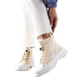 Goodin Moderigtige høje sneakers beige hvid