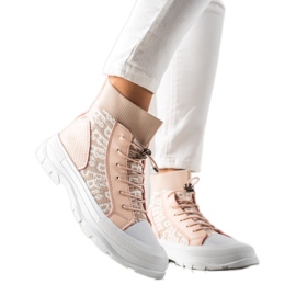 Goodin Moderigtige høje sneakers hvid lyserød