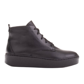 Marco Shoes Lave snørestøvler i blødt læder sort
