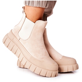 PH1 Ruskindsstøvler på en beige jennily-platform