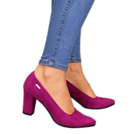 Pumper på stolpen af ​​Monique W AN866H fuchsia hvid lyserød