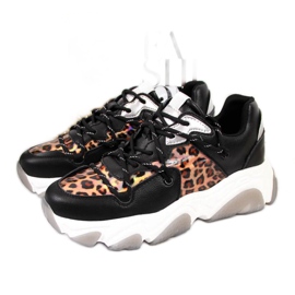 Goe W II2N4067 leopard sneakers beige brun sort sølv