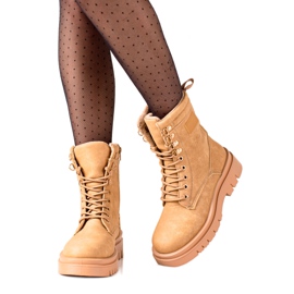 TRENDI Klassiske brune vandrestøvler beige