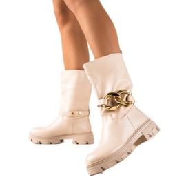 Bestelle High Worker støvler beige
