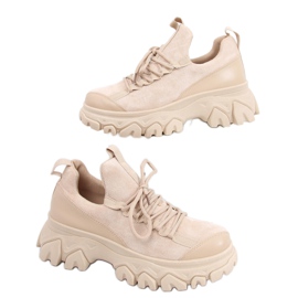 Huggy Khaki højsålede sportssko beige