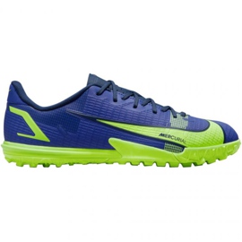 Nike Mercurial Vapor 14 Academy Tf Jr CV0822 474 fodboldsko blågrøn blå