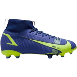 Nike Mercurial Superfly 8 Academy FG / MG Jr CV1127 474 fodboldsko royal, grøn blå