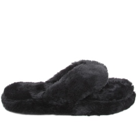 Bunny Black pels hjemmesko sort