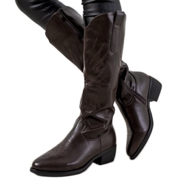 Brune cowboystøvler, høj Berthiaume