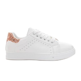 Hvide sneakers med glitter Shine gylden