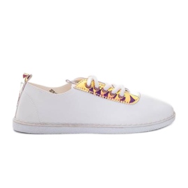 White Roses damesneakers hvid gylden