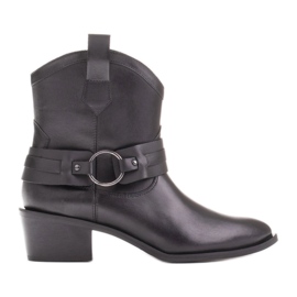Marco Shoes Kaja cowboystøvler med dekorativt bælte sort
