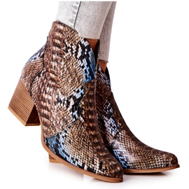Lewski Shoes Cowboystøvler Lewski brun-blå slangemønster EV28