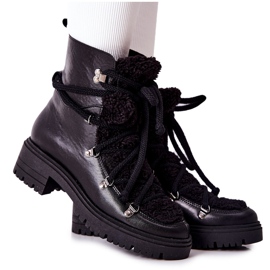 Lewski Shoes Læderstøvler Tied Lewski Black 3116 sort