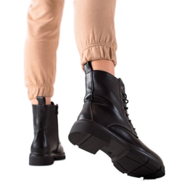 Ideal Shoes Klassiske Workers Trappers sort