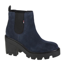 Tommy Hilfiger Essential ruskind støvle med mellemhæl W EN0EN01093-C87 marine blå