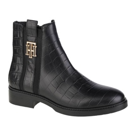Tommy Hilfiger Croco Look Dressy Flad Støvle W FW0FW05348-BDS sort
