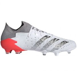 Adidas Predator Freak.1 Fg LM FY6263 fodboldstøvler hvid, hvid, grå / sølv hvid
