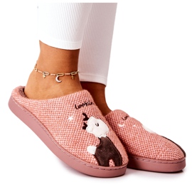 WJ1 Varme hjemmesko Rensdyr Mørk pink Jilly brun lyserød