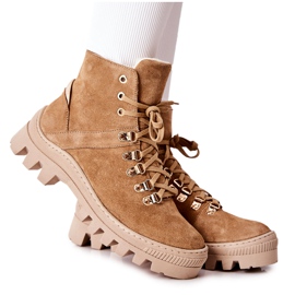 PF1 Varme ruskindsstøvler Beige Sandstorm brun
