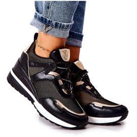 Vinceza Damesportssko Sneakers Sort-Guld Colli gylden