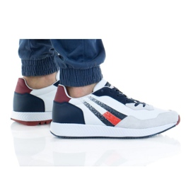 Tommy Hilfiger Track Cleat Mix Runner M EMOEMO0872 Ogy sko hvid rød marine blå