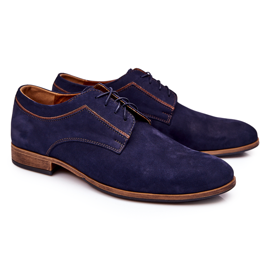 Bednarek Polish Shoes Nubuck lædersko Bednarek 684 Marineblå brun