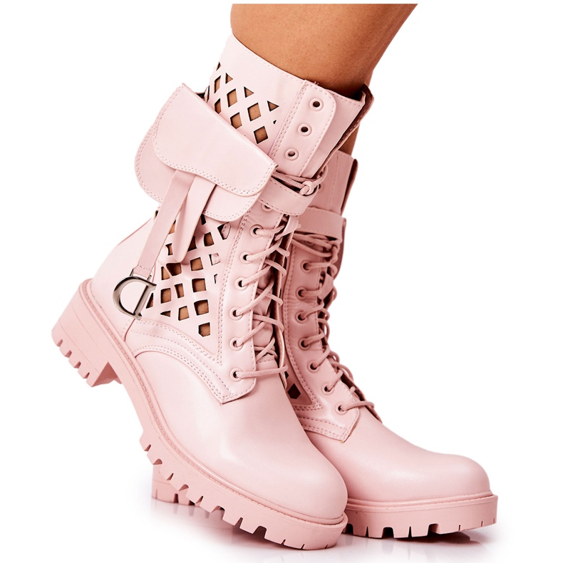 PS1 Gennembrudte støvler med nyre Pink Rock Star lyserød