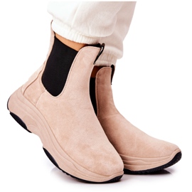 WS1 Platformstøvler Ruskind Beige Nicci