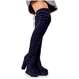 WS1 Ruskind Over The Knee Boots Marineblå Fillis marine blå