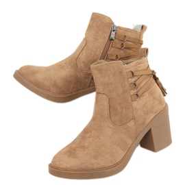 Alva Camel gummistøvler med hæl beige