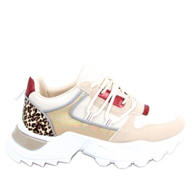 WJ1 Ebba Gold trænere beige flerfarvet
