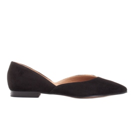 Marco Shoes Ballerinaer i en kombination af ruskind og fletninger sort