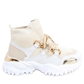Tergo Beige high-top sneakers hvid gylden