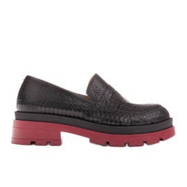 Marco Shoes Loafers med tyk sål sort