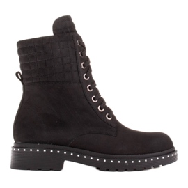 Marco Shoes Nubuck ankelstøvler med snøre sort