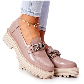 Kvinders Brogues Loafers Læder Mørk Beige Laura Messi 2383