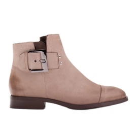 Marco Shoes Støvler med dekorativt spænde beige