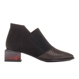 Marco Shoes Nubuck støvler med gummi i overdelen sort