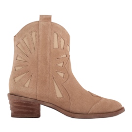Marco Shoes Cowboystøvler i naturlig ruskind beige