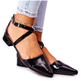 WS1 Patent sort Giovanna pumps med lave hæle