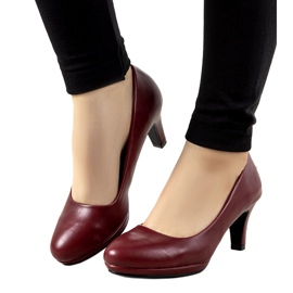 Burgundy pumps på en Fink læderhæl sort