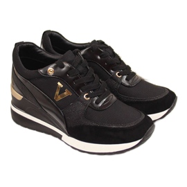 Wedge sneakers Potocki W WM747A sort gylden