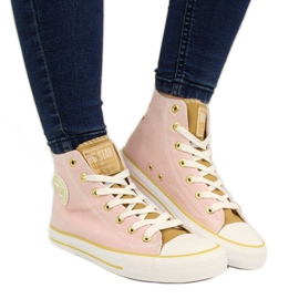 High-top sneakers Big Star W HH274447 pink beige lyserød
